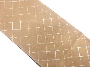 アンティーク　斜め格子に枡模様織り出し袋帯（材料）